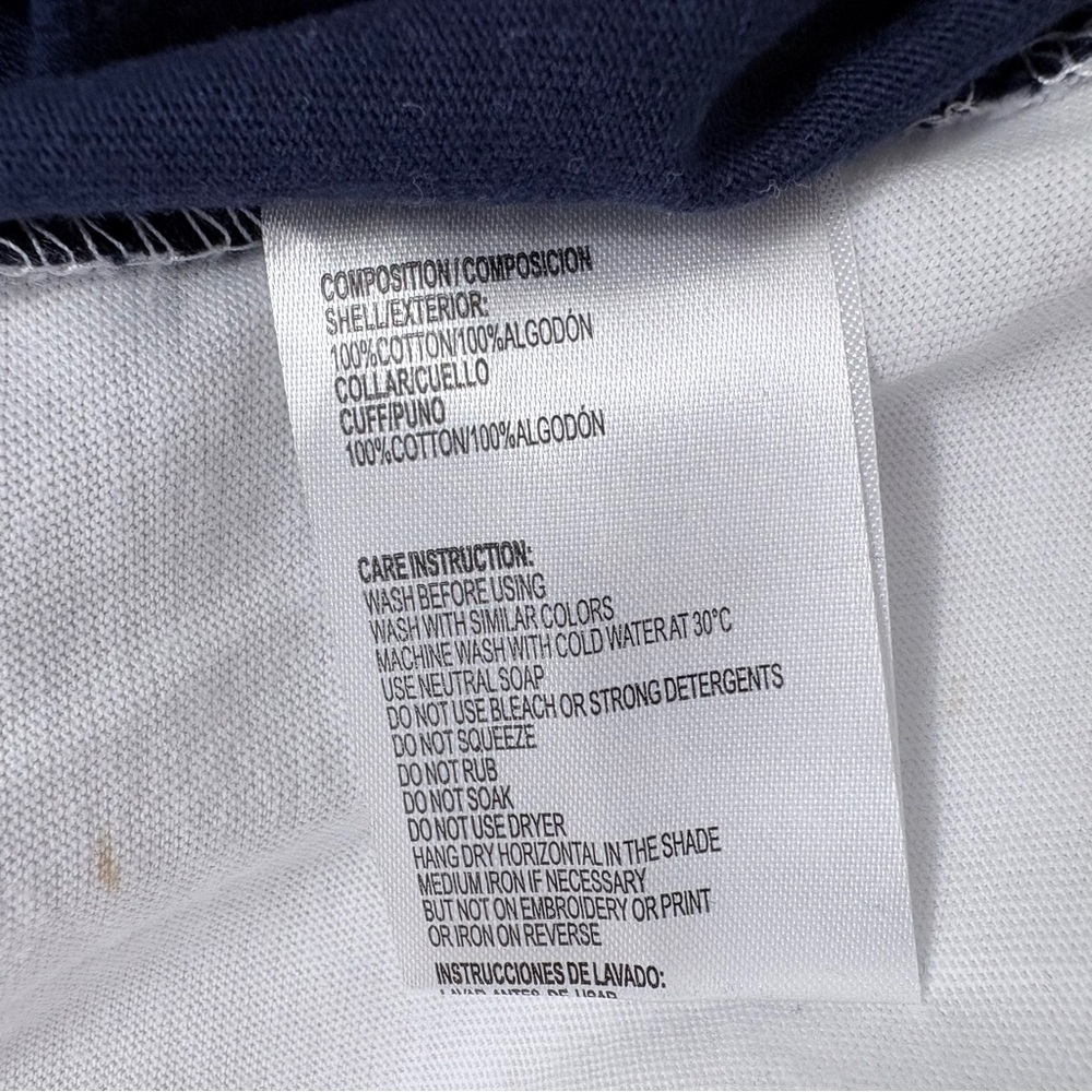 U.S. Polo Assn. Colorblock Zip Short Sleeve Polo Navy White Women’s Sz Medium - Picture 6 of 6